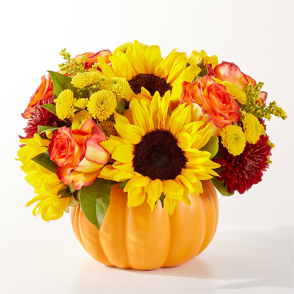 Golden Gourd Pumpkin Bouquet – Jy Floristeria, Trenton NJ