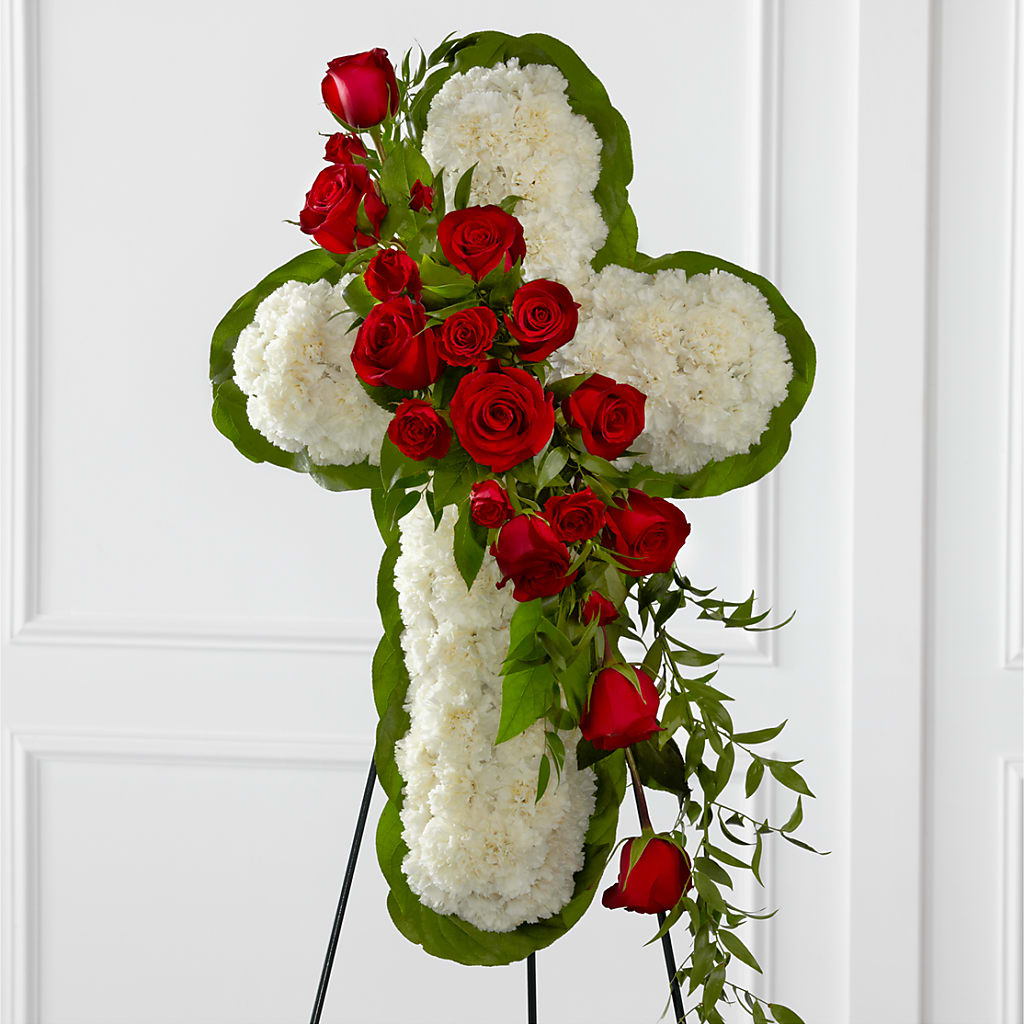 Floral Cross Easel – Jy Floristeria, Trenton NJ