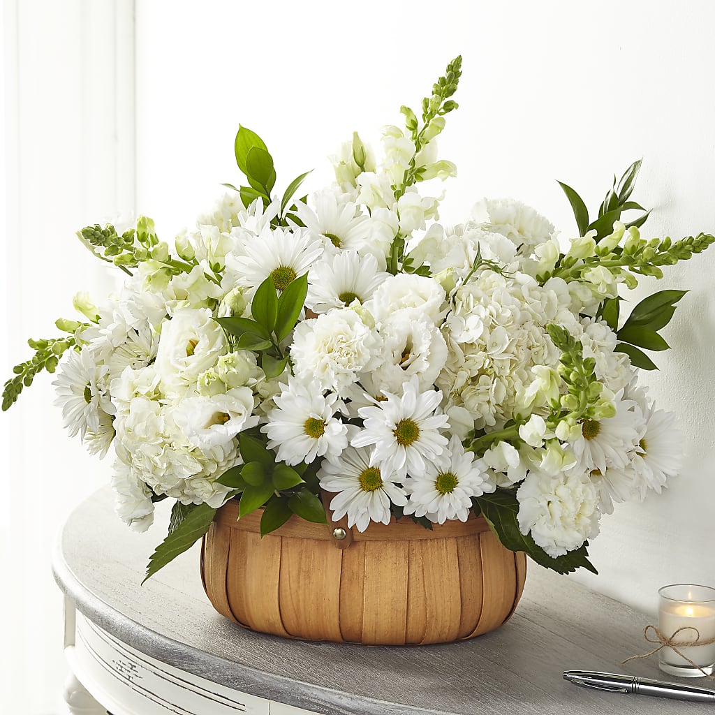Pure Ivory Basket – Jy Floristeria, Trenton NJ