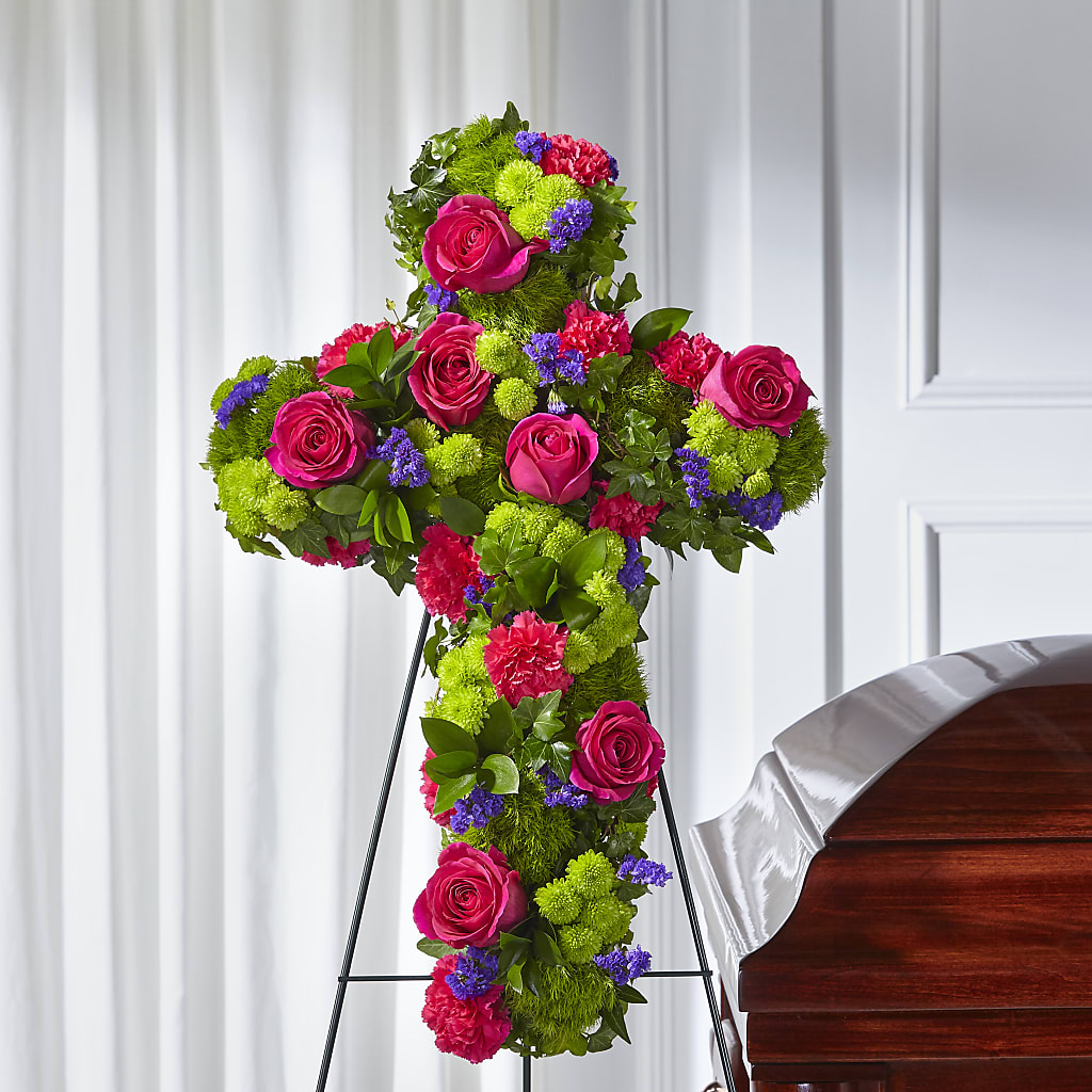 Tribute Rose Floral Cross – Jy Floristeria, Trenton NJ