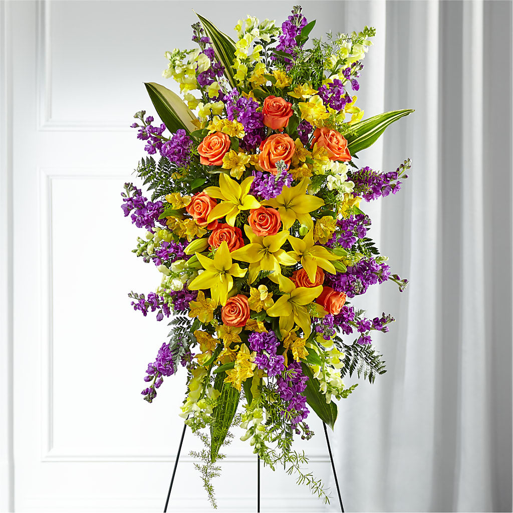 Thoughtful Prayers Standing Spray – Jy Floristeria, Trenton NJ