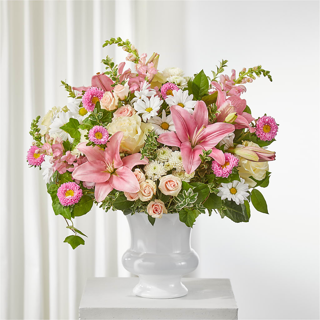 Empathetic Blooms Urn Arrangement – Jy Floristeria, Trenton NJ