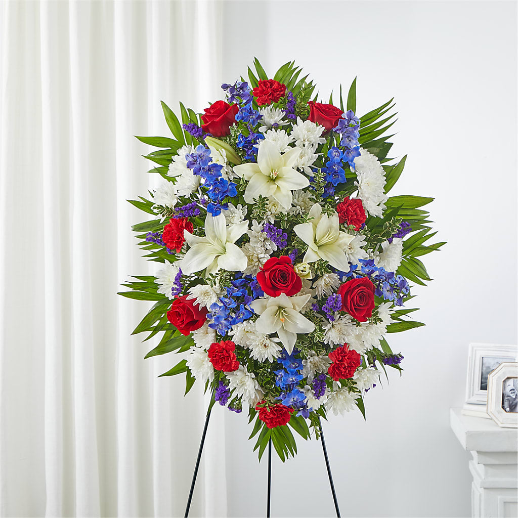 Cherished Service Standing Spray – Jy Floristeria, Trenton NJ