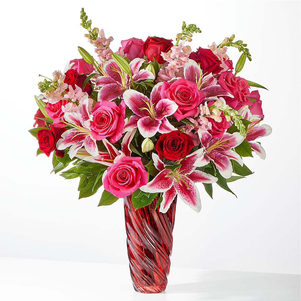 Always You Bouquet with Luxe Swirl Vase – Jy Floristeria, Trenton NJ