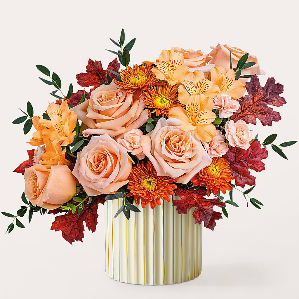 Spiced Latte Bouquet with Ivory Vase – Jy Floristeria, Trenton NJ