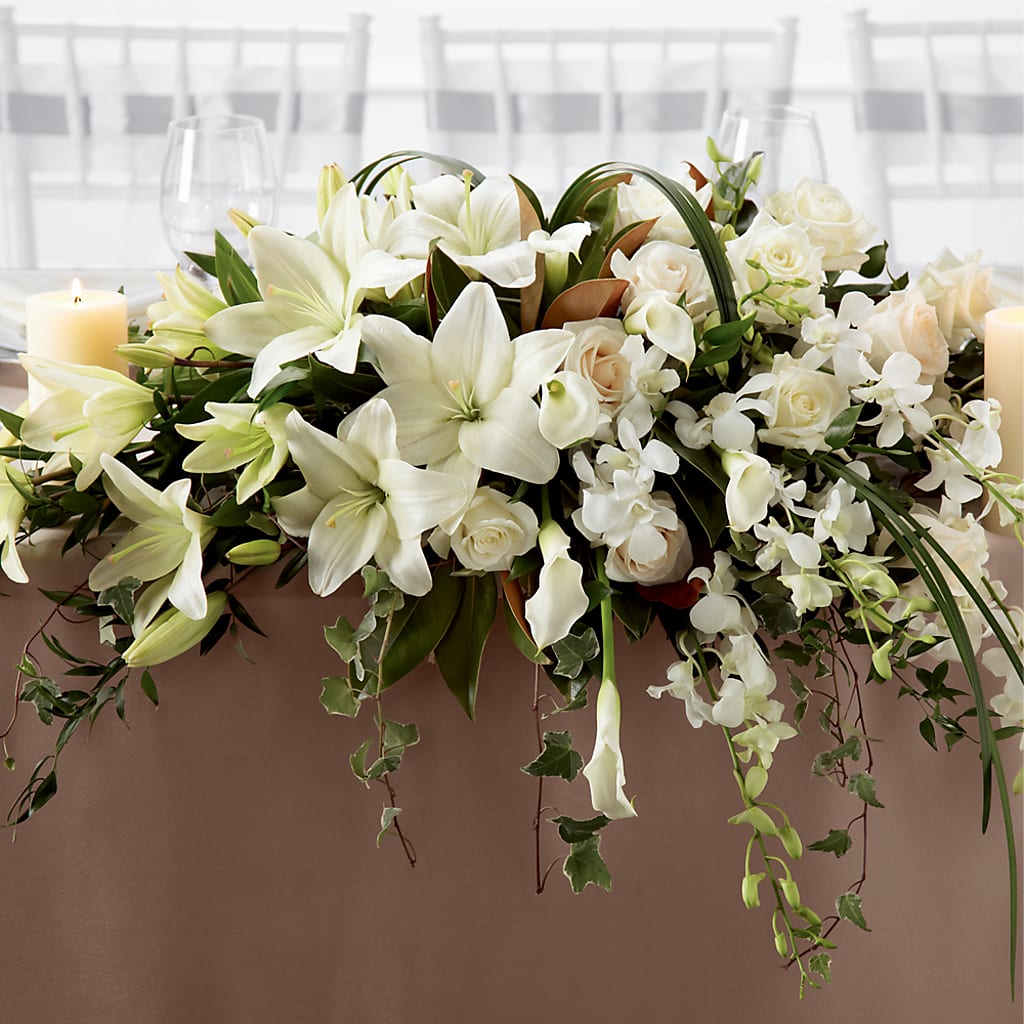 White Linen Arrangement – Jy Floristeria, Trenton NJ