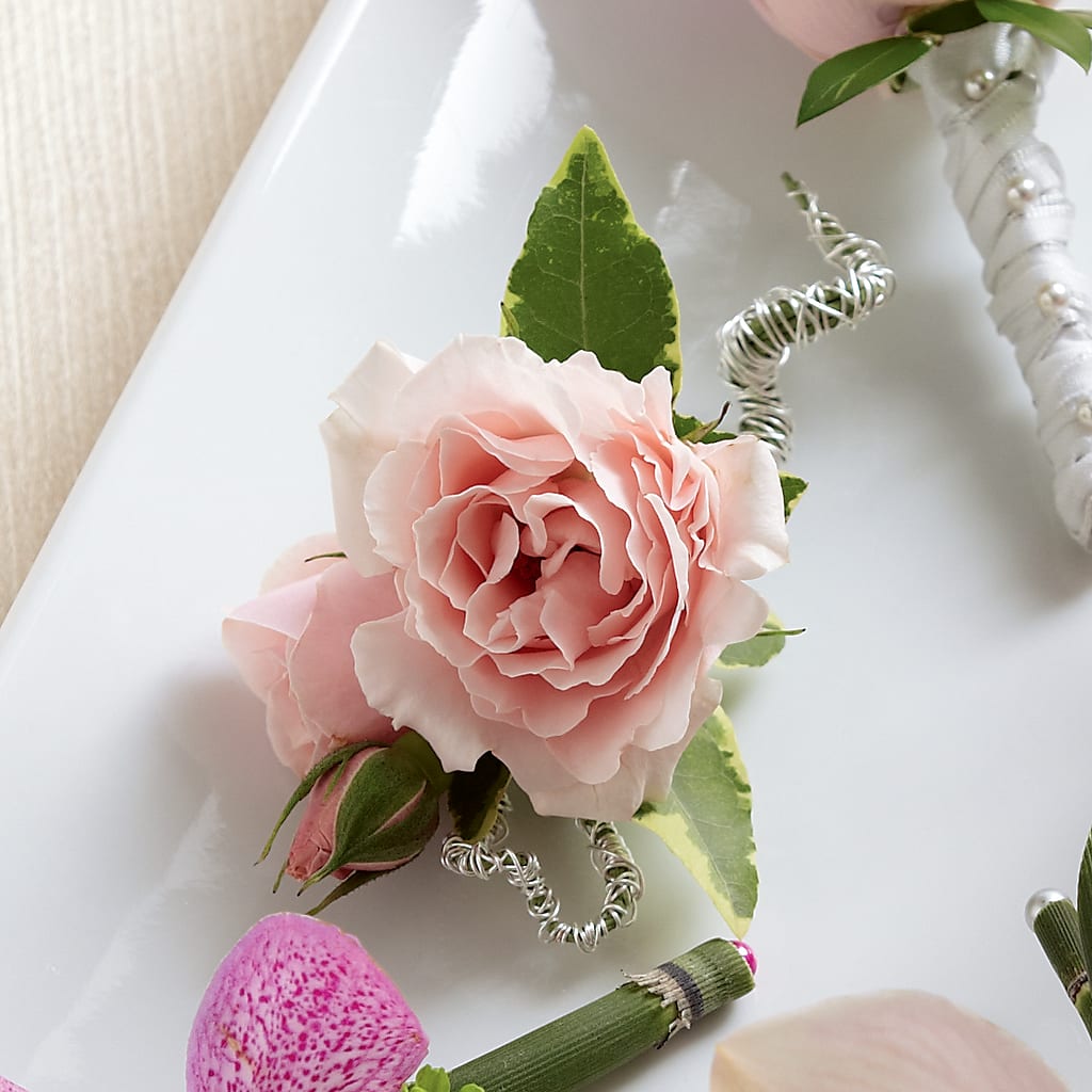 Pink Spray Rose Boutonniere – Jy Floristeria, Trenton NJ