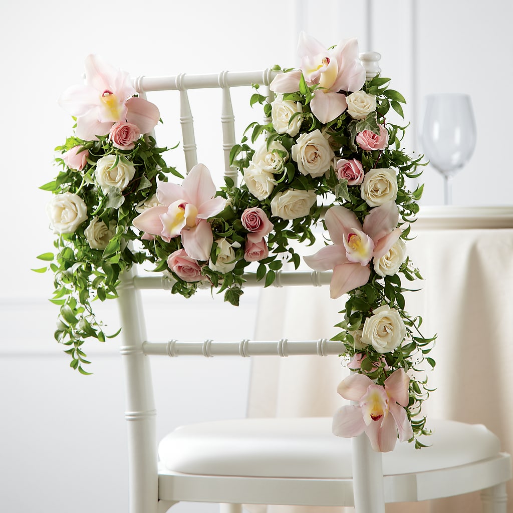 Orchid Rose Chair Décor – Jy Floristeria, Trenton NJ