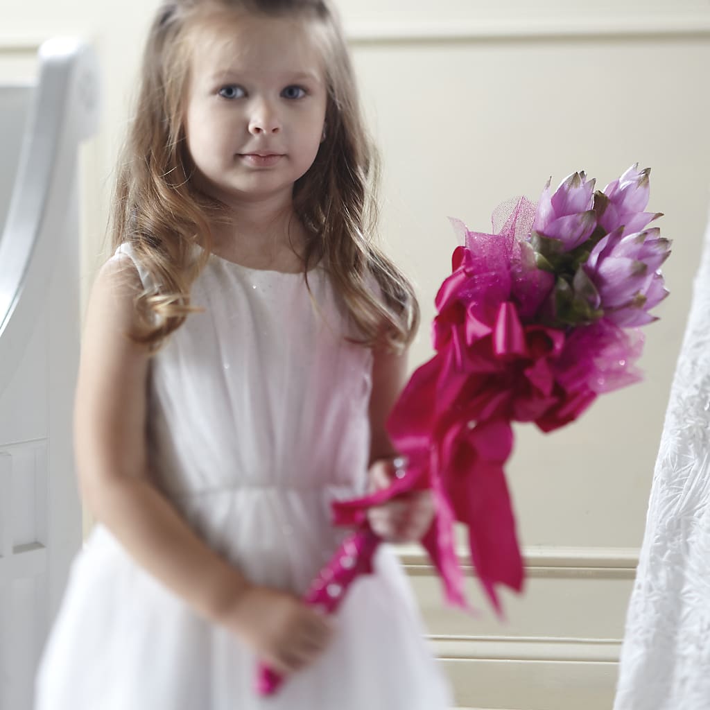Sparkle Pink Flower Girl Bouquet – Jy Floristeria, Trenton NJ