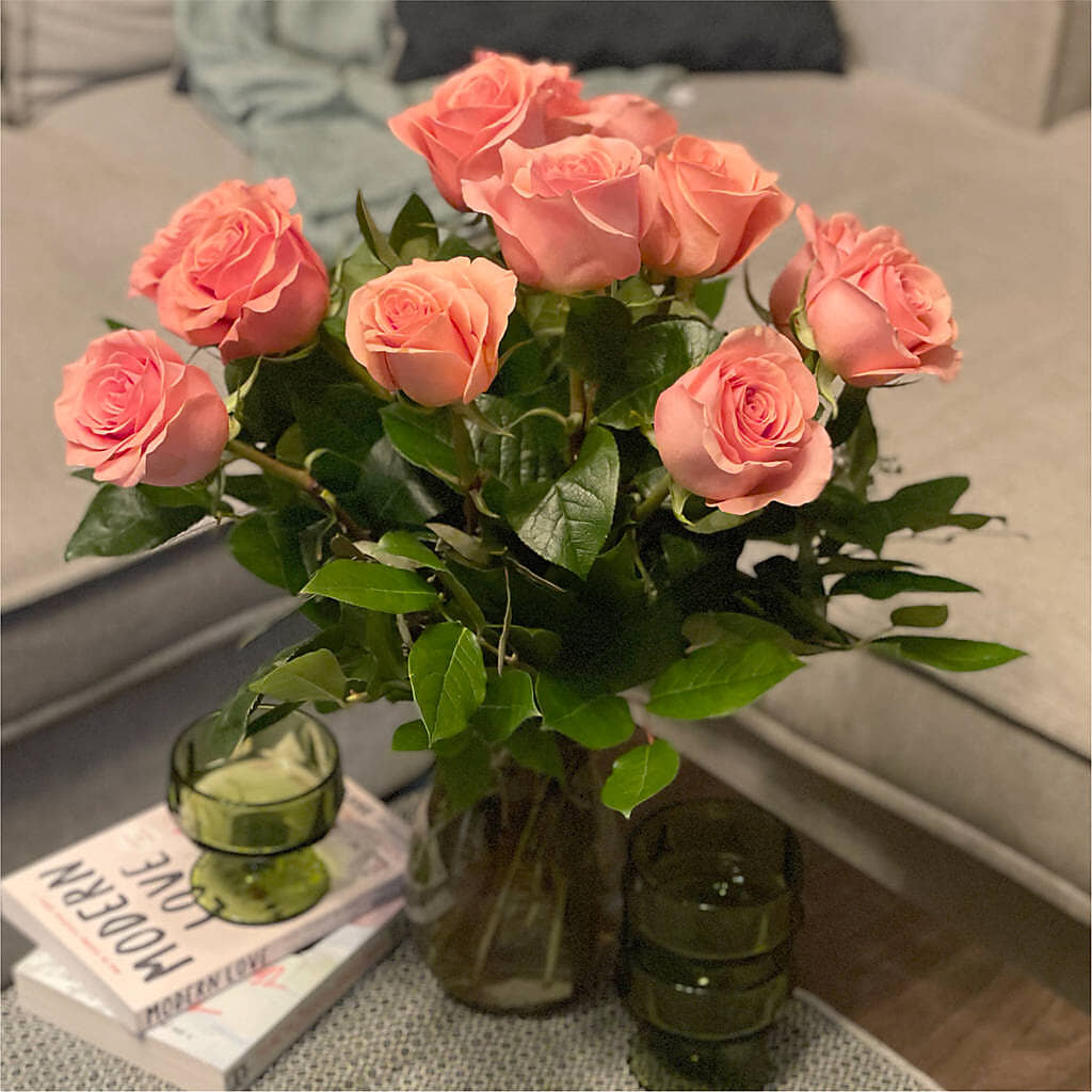 Long Stem Pink Rose Bouquet –  Jy Floristeria, Trenton NJ
