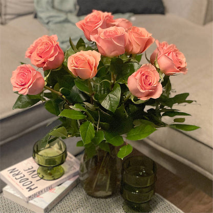 Long Stem Pink Rose Bouquet –  Jy Floristeria, Trenton NJ
