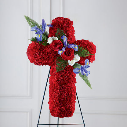 Faithful Hero Floral Cross –  Jy Floristeria, Trenton NJ