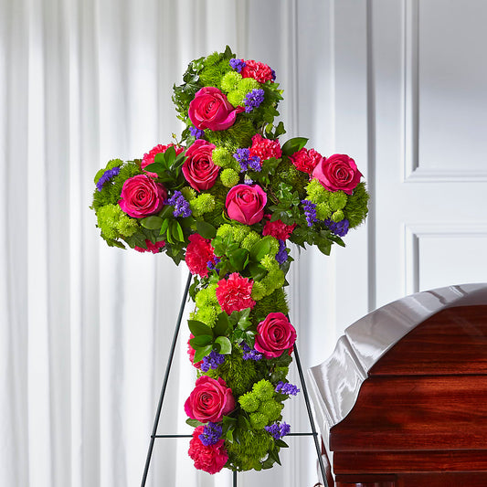 Tribute Rose Floral Cross –  Jy Floristeria, Trenton NJ