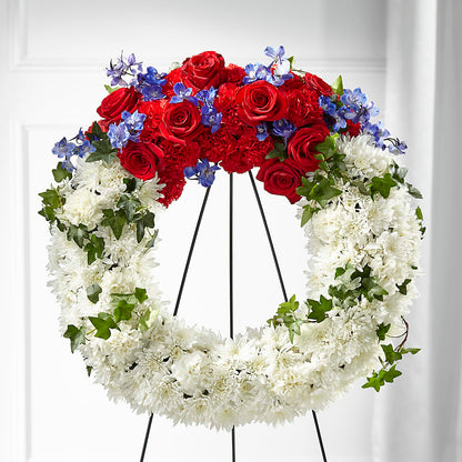 Patriotic Passion Wreath –  Jy Floristeria, Trenton NJ