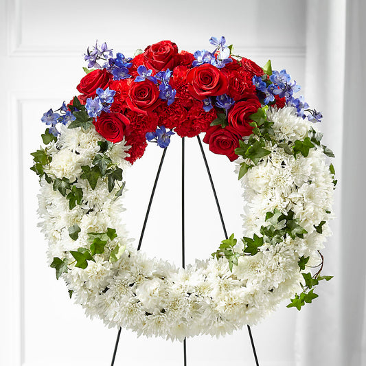 Patriotic Passion Wreath –  Jy Floristeria, Trenton NJ