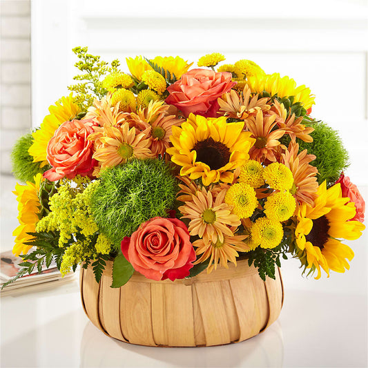 Harvest Sunflower Basket –  Jy Floristeria, Trenton NJ