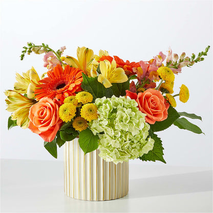 Autumn Sunshine Bouquet with Ivory Vase –  Jy Floristeria, Trenton NJ