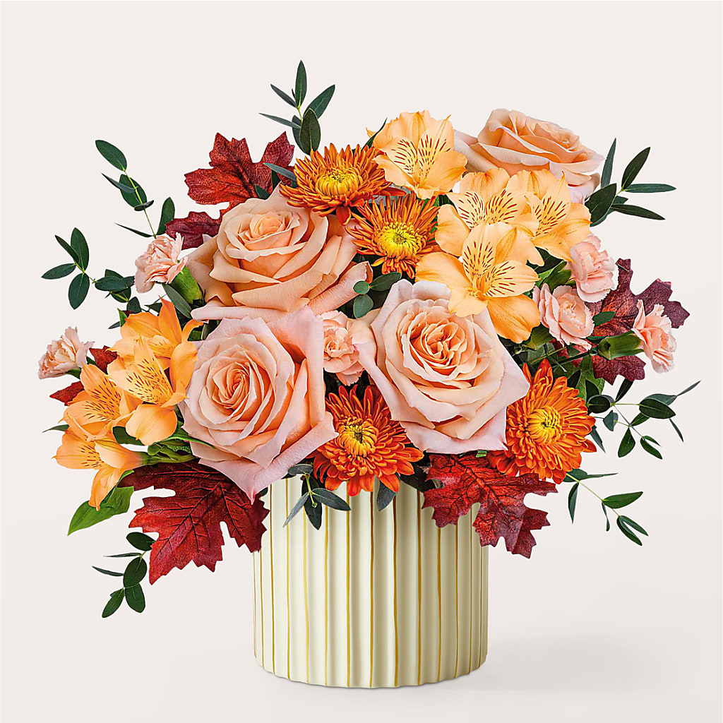 Spiced Latte Bouquet with Ivory Vase –  Jy Floristeria, Trenton NJ
