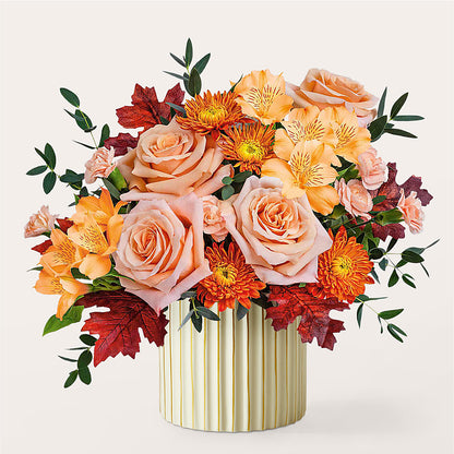 Spiced Latte Bouquet with Ivory Vase –  Jy Floristeria, Trenton NJ