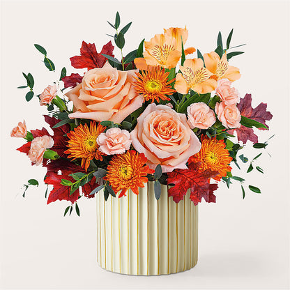 Spiced Latte Bouquet with Ivory Vase –  Jy Floristeria, Trenton NJ