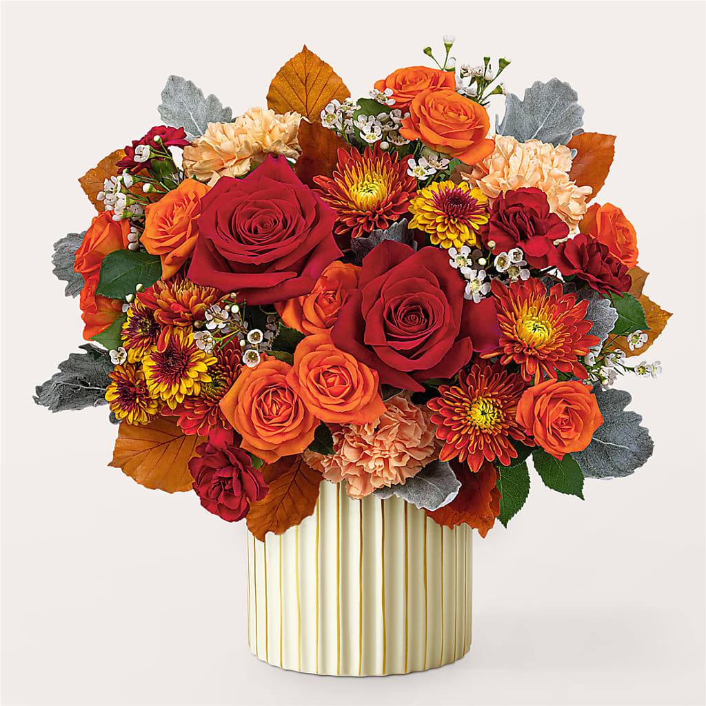Merlot Bouquet with Ivory Vase –  Jy Floristeria, Trenton NJ