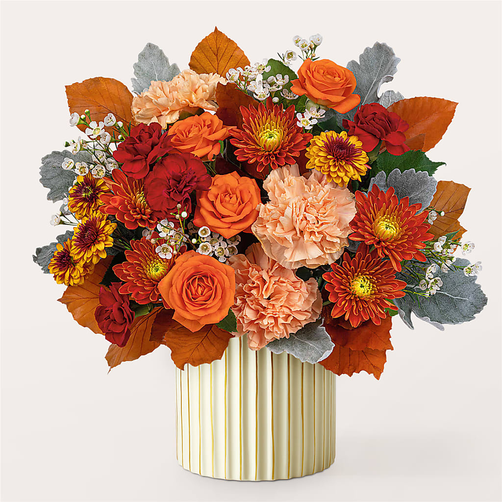 Merlot Bouquet with Ivory Vase –  Jy Floristeria, Trenton NJ